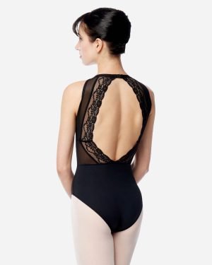 High Neck with lace adorned back Leotard